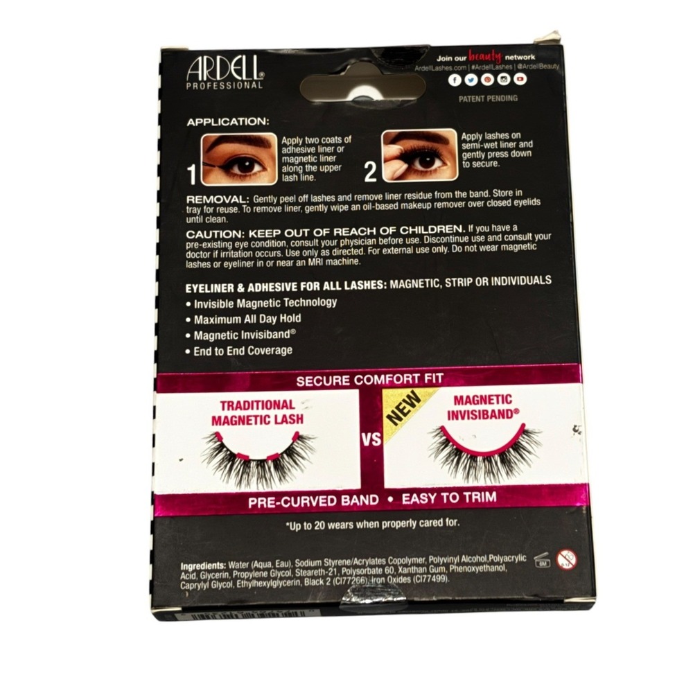 Ardell Magnetic MegaHold Liner & Lash Kit 054 818 Faux Mink Black DUO Eyeliner - Picture 2 of 2